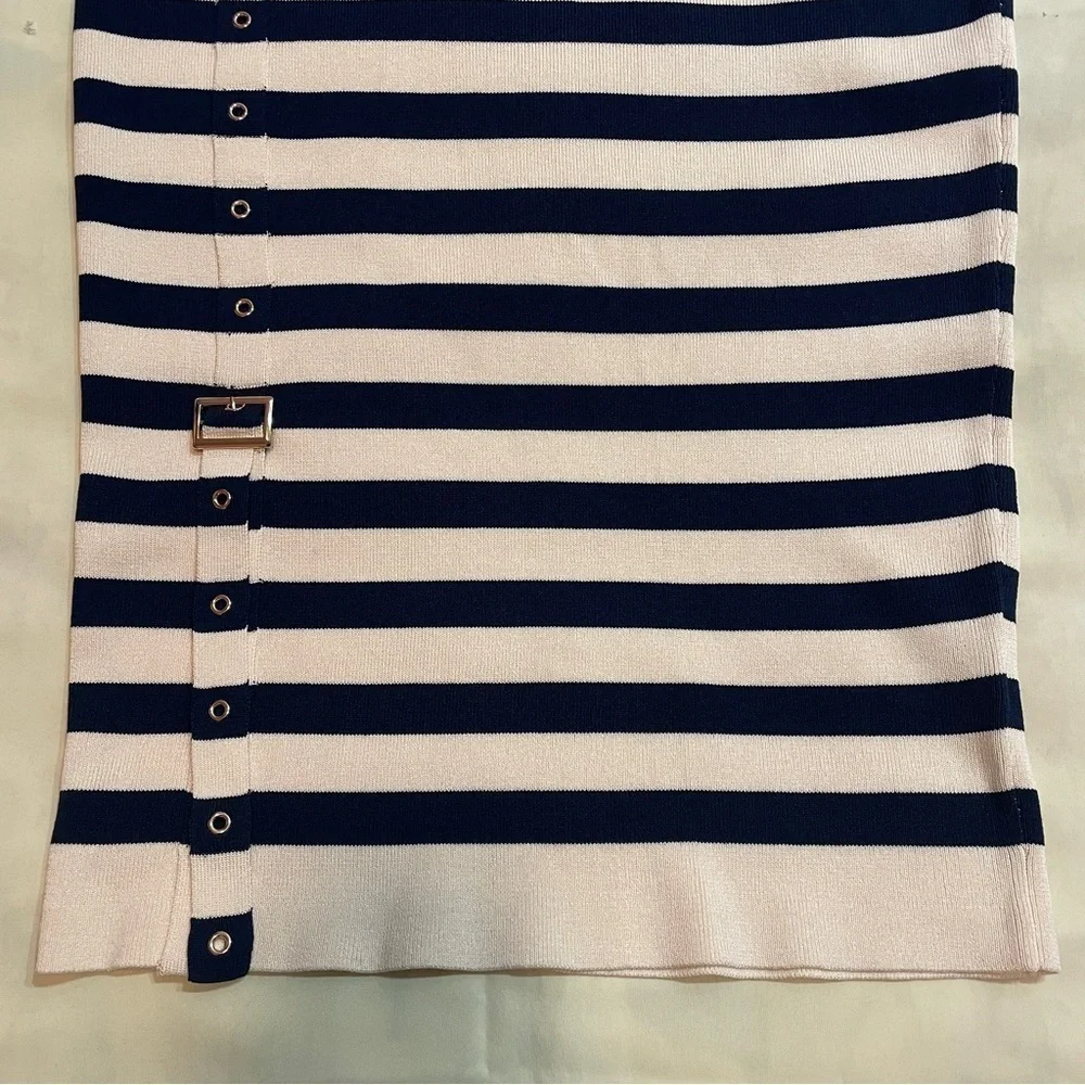 NEW! Ser.O.Ya- Cream And Navy Constance Tube Top Cleat Midi Skirt Set Size XL
